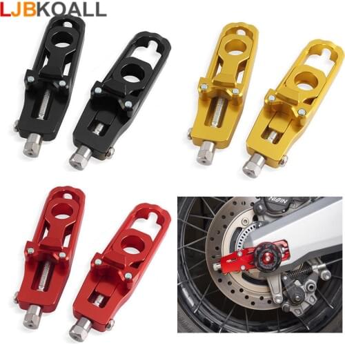 LJBKOALL 2PCS CNC Aluminum Motorcycle Chain Adjusters Tensioner Catena For 2017-2018 Honda X-ADV XAdv 750 Black Red Gold Colors