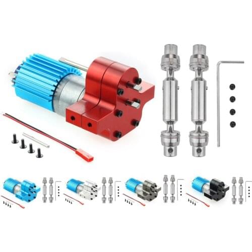 Metal Transmission Wave Box Transfer 370 Brush Motor w/Drive Shaft Accessories for WPL C14, C24, B14, B26, Q60 RC Car Trucks