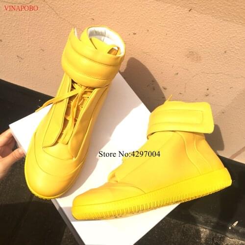 Mens Casual Shoes Hook & Loop Celebrity Men Fashion Sneakers Shoes Lace Up High Top Male Leisure Shoes Spring Autumn Size 38-46