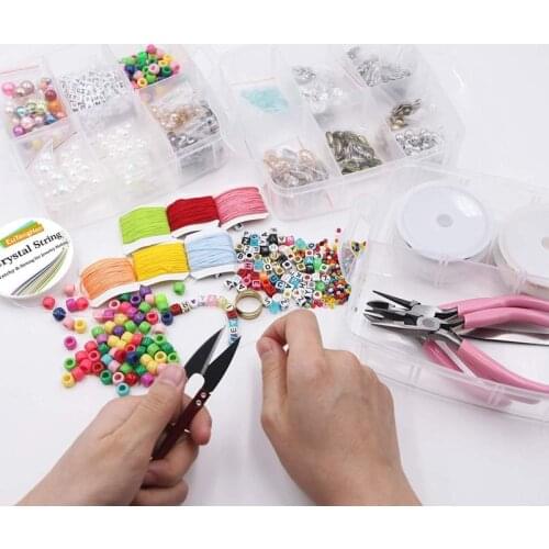 Jewelry Making Supplies Kit with Assorted Beads Charms Findings Wire Cord Pliers for Necklace Bracelet Earrings DIY Accessories