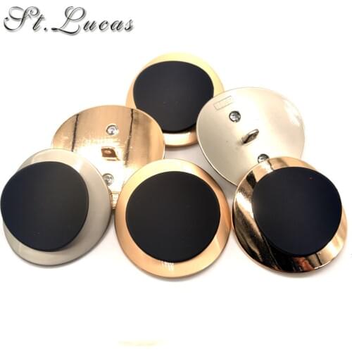 New fashion 2pcs/lot 40mm big gold metal decorative Button for women Mink overcoat garment sewing crafts accessory scrapbooking