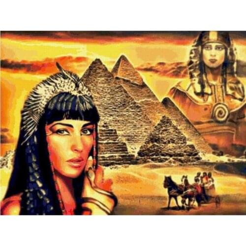 Full Square round Diamond Embroidery Egyptian beauty and sphynx cats Diy 5D Diamond Painting Cross Stitch Kits Crafts And Arts