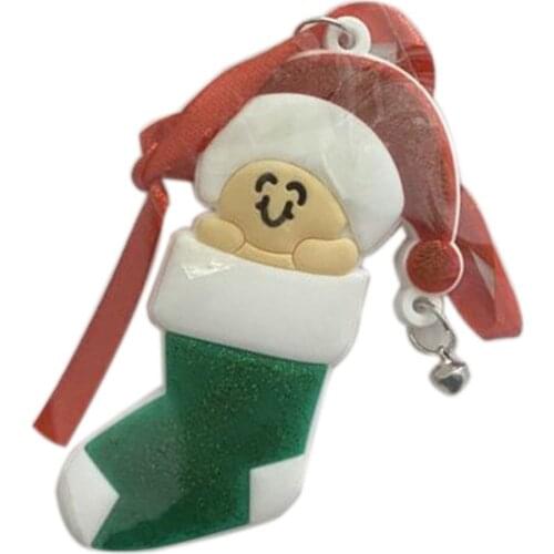 Christmas Tree Pendant Creative Christmas Socks Pendant DIY Name Blessing Pendant Christmas Decorations