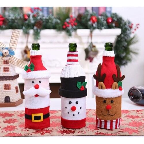 Xmas Christmas Decoration Table Place Cards Santa Hat Snowman Elk Wine Glass Christmas Decoration For Home Happy New Year 2019