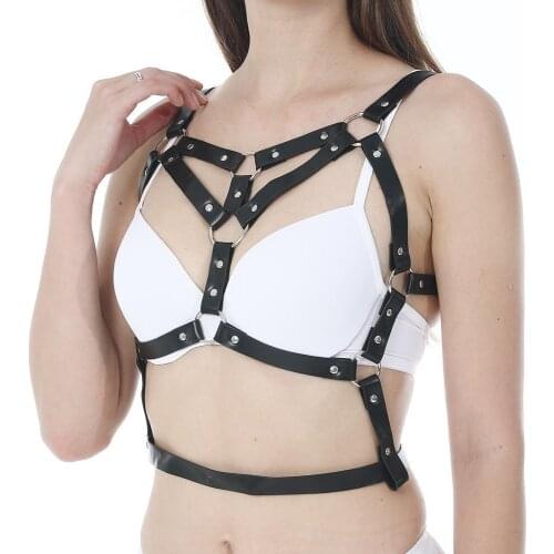 Bdsm Mujer Leather Lingerie Harness Women Body Bondage Garters for Stockings Crop Top Suspenders Belt Punk Juguetes Sexul3s