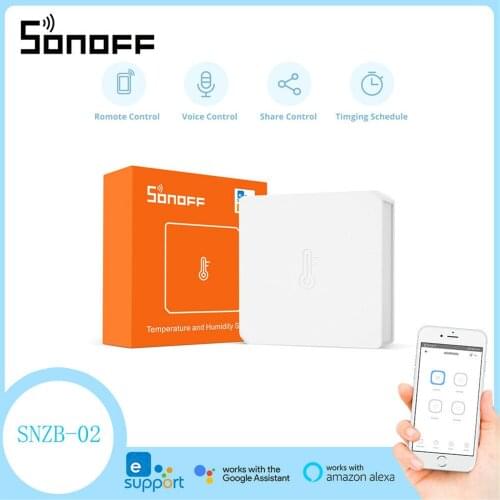 Sonoff-snzb-02-zigbee Temperature And Humidity Sensor Smart Home Remotel Monitor Human Body Infrared Sensor Smart Home Control