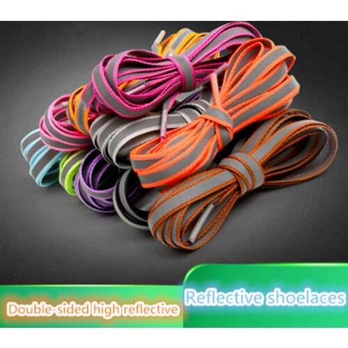 NEW Reflective shoelaces all over the sky male trend personality female ins flat sports basketball shoes Joker holographic laces