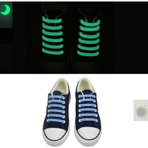 12 Pcs/Set Luminous silicone shoelaces Flash Party Glowing Shoes Lace Shoestrings Lazy no tie shoelaces for men and women L4