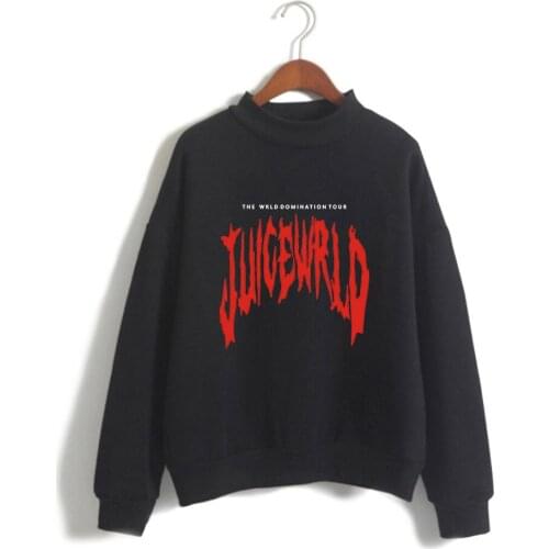 Rapper Singer Juice Wrld Sweatshirt Graphic Print Sweatshirts Women Hip Hop Turtleneck Hoodie High Quality Brand Tracksuit Tops