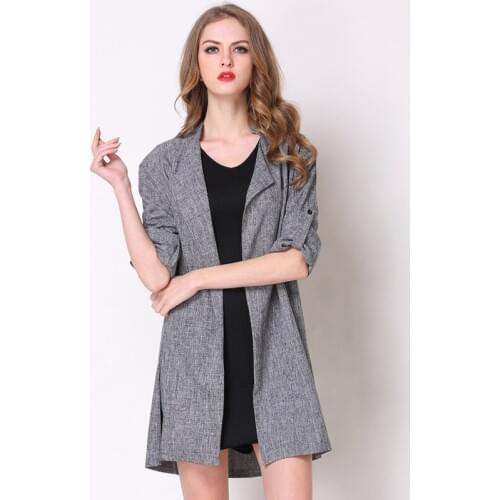 Trench Coat Lycra Real New Arrival Casaco Feminino 2019 Spring And Autumn Leisure Joker Fund Loose Coat Long Sleeve Windbreaker