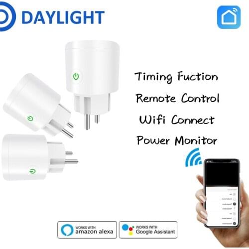 MJS 20A Tuya Smart Plug Wifi/Bluetooth-Compatible Wireless Outlet Socket Timing Power Monitor Compatible With Alexa Google Home