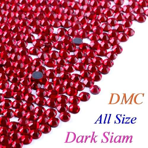 All Size! Dark Siam, DMC Hotfix Rhinestone SS6 SS10 SS16 SS20 Glass Crystals Stones Hot Fix Iron-On FlatBack With Glue