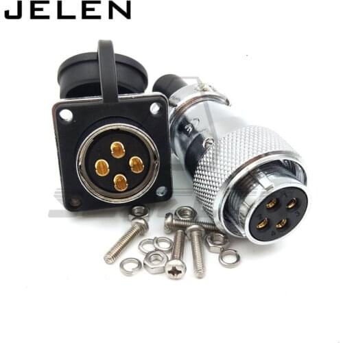 WS20, panel mount connector 4pin plug socket, Rated current 25A, Electrical equipment power cable connector, 4 pin connectors