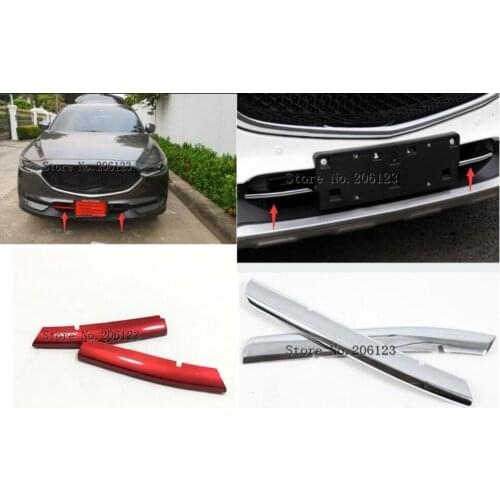 Car body protection ABS chrome trim front racing Grid Grill Grille Around panel hoods 2pcs For Mazda CX-5 CX5 2017 2018
