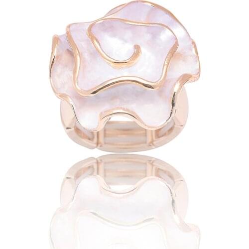 2020 Best-selling Classic Rose Flower Shape Enamel Rings for Women Female Fashion Silver Color Jewelry Gift Wholesale Ring