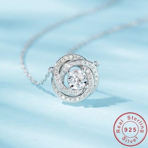 Classic Diamond Pendant 925 Sterling Silver Party Wedding Pendants Necklace For Women Bridal Charm moissanite Jewelry Gift