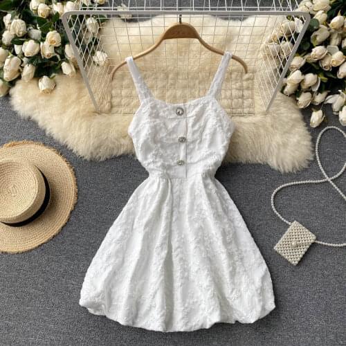 2021 New Summer Women Sexy Square Collar Backless Strap Dress High Quality Retro Jacquard Elegant Slim Mini Dress