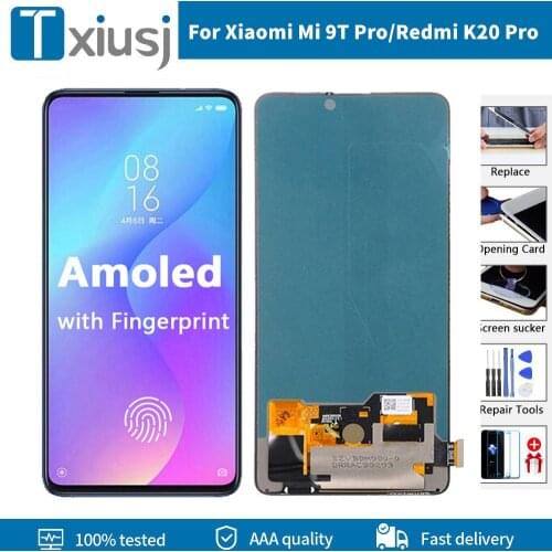 Super Amoled Mi 9T Pro LCD For Redmi K20 Pro Lcd display Touch Screen Digitizer Parts For Xiaomi9T MI9T Pro Redmi K20 Lcd