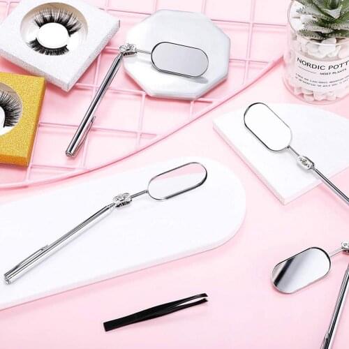 1PC Eyelash Mirror Handheld Telescopic Beauty Mirror Magnifying Checking Eyelash Extension Grafting Mirror Oral Teeth Care Tools