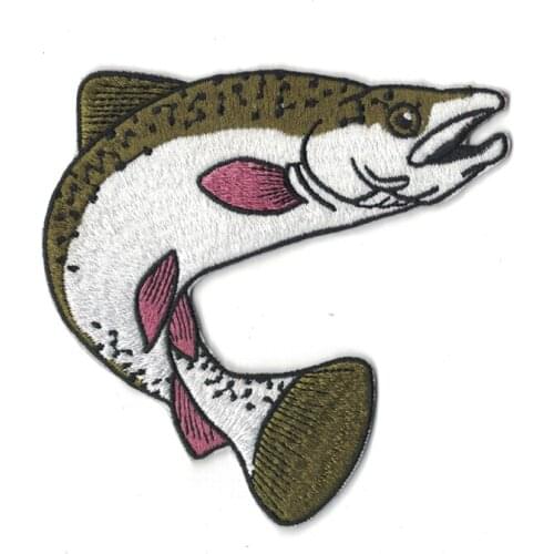 10PCS Fish Embroidered Patches Iron on or Sewing for Clothes Applique Diy Accessory Suppliers Sticker