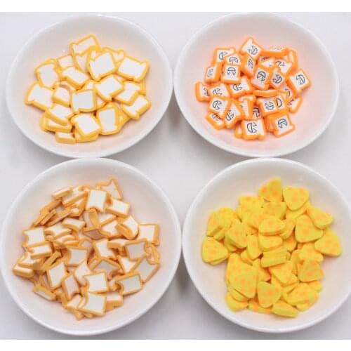 100g/Lot Cartoon Bread Cheese Slices Polymer Soft Clay Food Sprinkles for DIY Crafts Filling Decoration Accessories