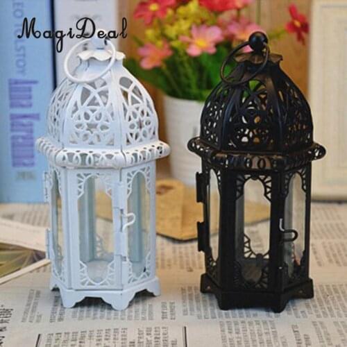 2pcs Clear Glass Moroccan Style Candle Lantern Tealight Candle Holder Candlestick for Wedding Party Decor
