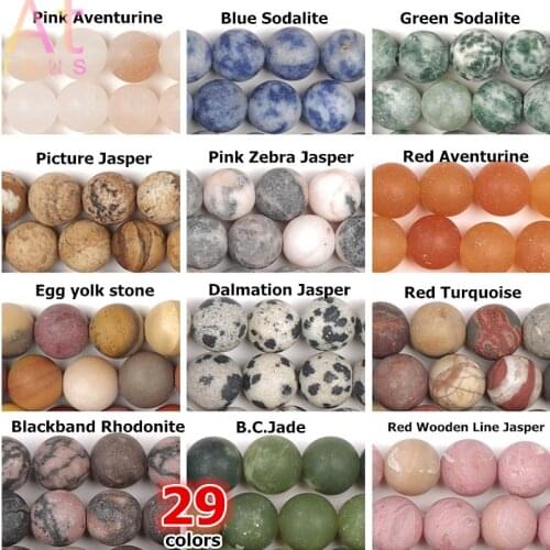 29Style Natural Round Tiger Eye Lava Turquoises Agates Jaspers Sodalite Spacer Loose Stone Beads For Jewelry Making DIY Bracelet