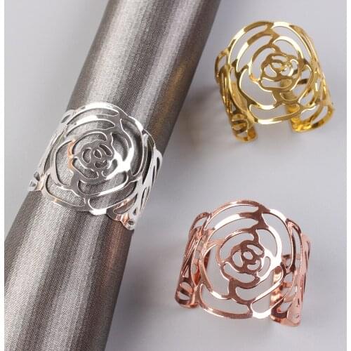 4PCS/Metallic color-preserving electroplating rose napkin ring U-shaped napkin ring desktop decoration wedding party supplies
