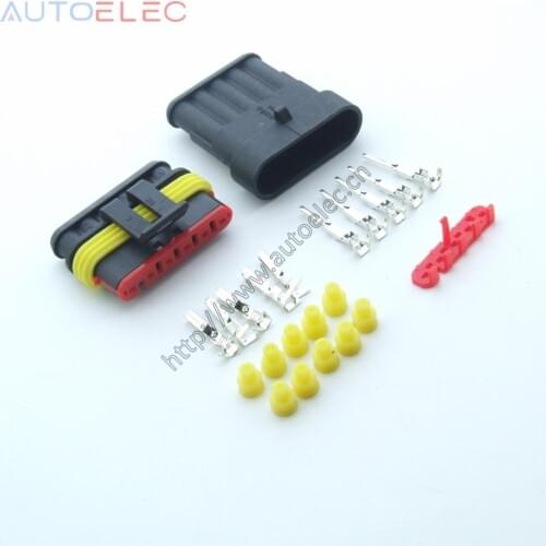 5sets 5Pin Way Superseal Waterproof Electrical Sealed Automotive Parts Wire automotive Connector Plug for car with registered