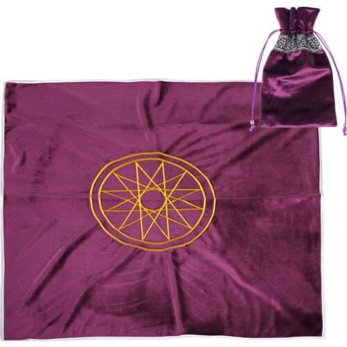 80X80CM Altar Tablecloth Tarot Card table cloth Mercury witchcraft supplies Astrology Cloth Tarot bag Divination Wicca BlueGreen