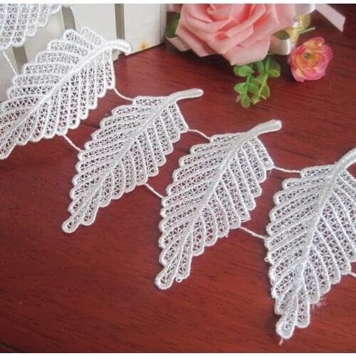 Hot sale Polyester embroidery lace leaves diy garment accessories N0801