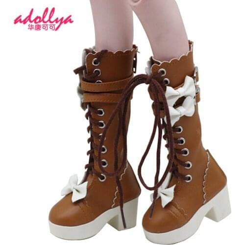 Adollya Fashion 7cm Botas BJD Doll Shoes PU leather Lady High Gang Shoes Doll Accessories Botas Suitable for 1/3 Dolls
