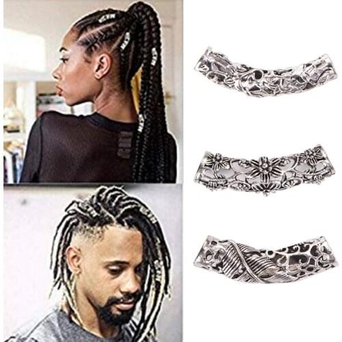 Dreadlock Beads Hole Braid Cuffs Clip Beads Unadjustable Hair Rings DIY For Dreadlocks Jewelry Making