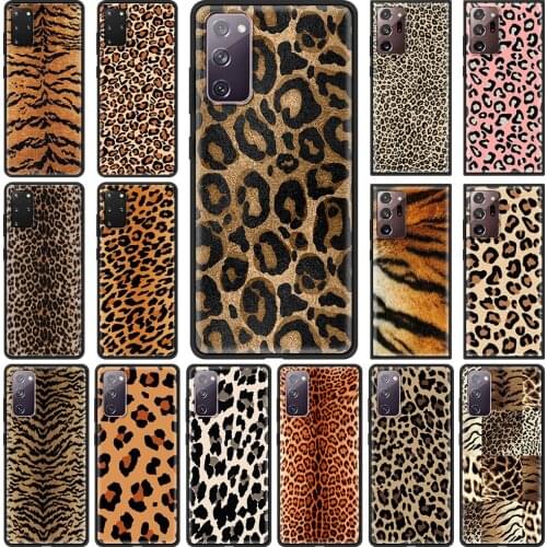Leopard Print Phone Case for Samsung Galaxy S21 S20 FE Note 20 Ultra S10 Lite S9 Plus S8 S10e Black Soft TPU Cover Shell