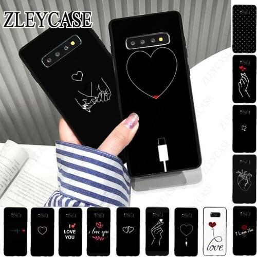 Heart Love Black Cell Phone Case For samsung galaxy s10plus s10e s10lite s9 s8plus s20plus s7 s6edge s20ultra case Cover