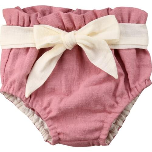 Citgeett Rose Baby Toddler Boys Girls Bowknot Cotton Solid Harem PP Pants Shorts Summer Cute Bottoms