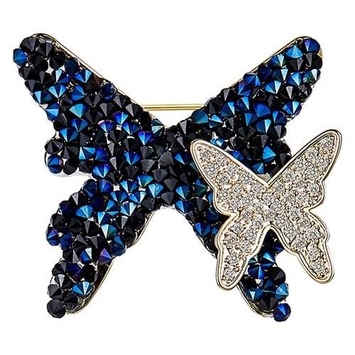 Dara Premium Sense Double Butterfly Brooch Temperament Wild Accessories