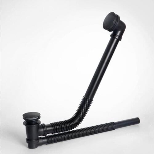 Bathtub Drain Red Copper Material 59cm Extend Bathroom Bathtub Drian Gold Chrome Black finished for Choosen