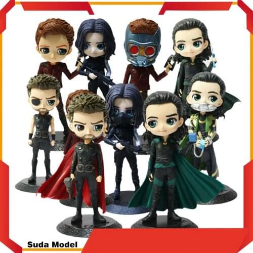 The Avengers Bulk Marvel Figures Winter Soldier Thor Star Lord Loki Q Posket Version Action Figures Toy Pvc Model for Kid Gift