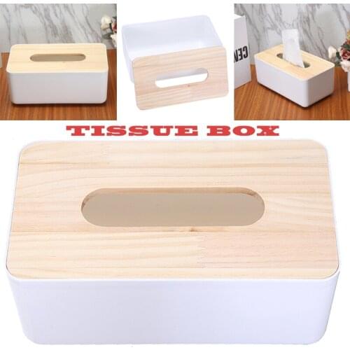 Tissue Containers Wood Cover Seat Type Modern Tissue Canister Home Kitchen Decor Napkin Holder Storage Tissue Box