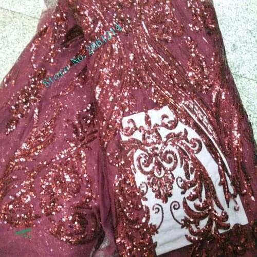 Sequin Lace Fabric 4.5*1.35meters 2017 African Lace fabric with Sequins High Quality Sequin Fabric for dresses BZL-53126