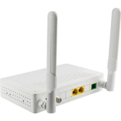 Best price ont onu 2 prot XPON 1GE+1FE+CATV+WIFI with SC APC Green fiber prot interface English version