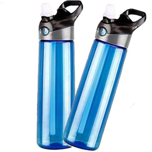 Fashion straw water bottle Leakproof portable water bottle kids Sport plastic drink bottle Travel outdoor hiking camping cup