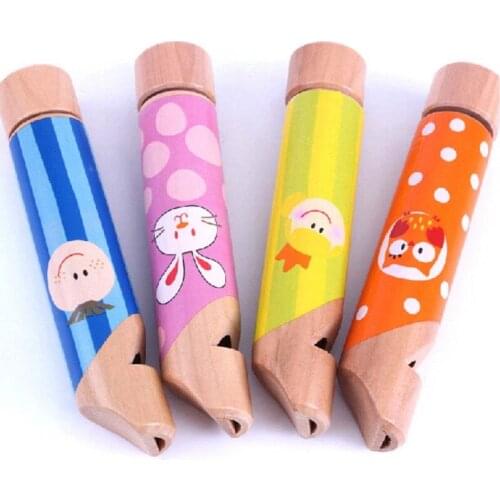 Multi-Color Baby kids Wooden Whistle Trumpet Instruments Music Toys Children Toys Musical Toy Cheering Stick