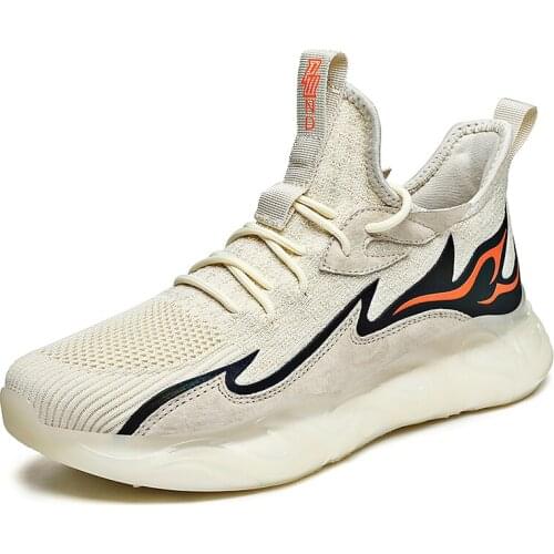 Men Boy 2021 New Fashion Trendy Mesh Flying Summer Breathable Running Non-Leather Casual Socks Sports Shoes