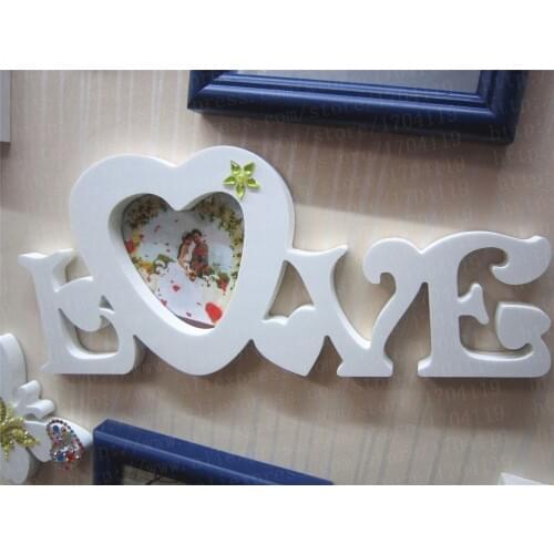 Customize any photo frame Wood Wooden white Letters Alphabet be used for Birthday Gifts Bridal Party Home Wedding Decorations