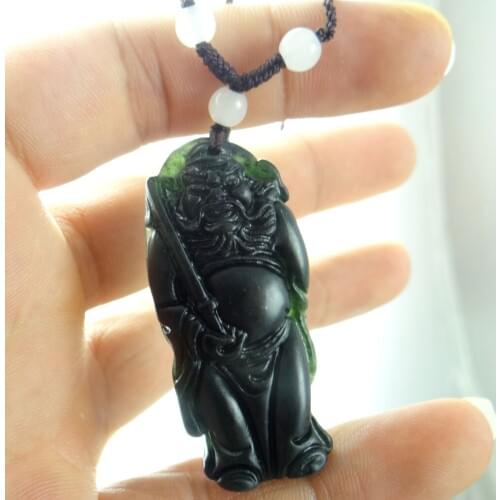 Natural stone Turquoises Quartz crystal hand-carved God of Wealth amulet pendant for diy jewelry making necklace Accessories