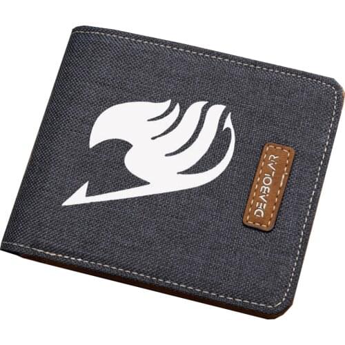 Japan anime Fairy Tail wallet Men women short printing Bifold wallet Kids coin Card purse teenagers student canvas wallet
