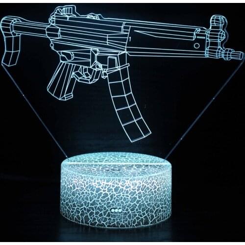 Gun AK47 3DIllusion Lights Modeling LightsNight Base for Acrylic Light Naruto Valentines Day Gift Bedroom Lamp Sailor MoonLED155