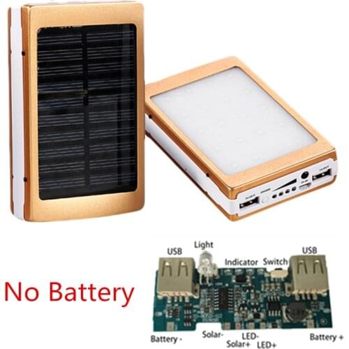Portable DIY 5x18650 Powerbank Case Power Bank 18650 Solar Power Bank Case Box Dual USB Kit Phone Charger Flashlight